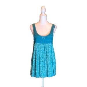 KIMCHI & BLUE Adorable Teal Babydoll Dress Size S